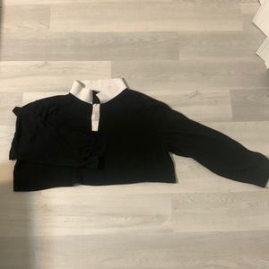 long sleeve collated crop top
